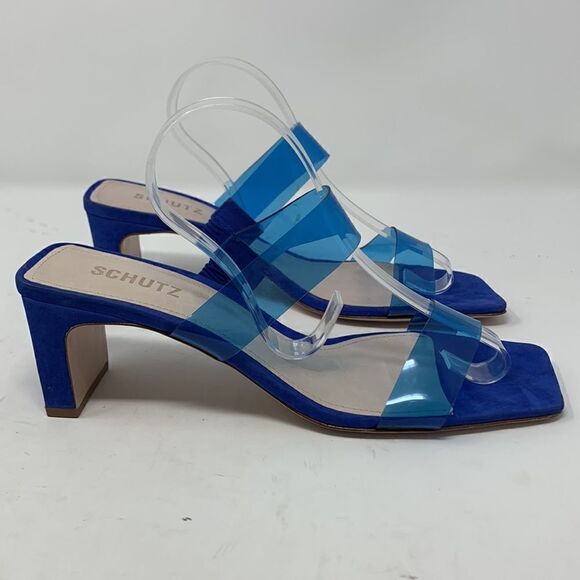 Schutz Taina Blue‎ kitten heels size 9B - Picture 2 of 10